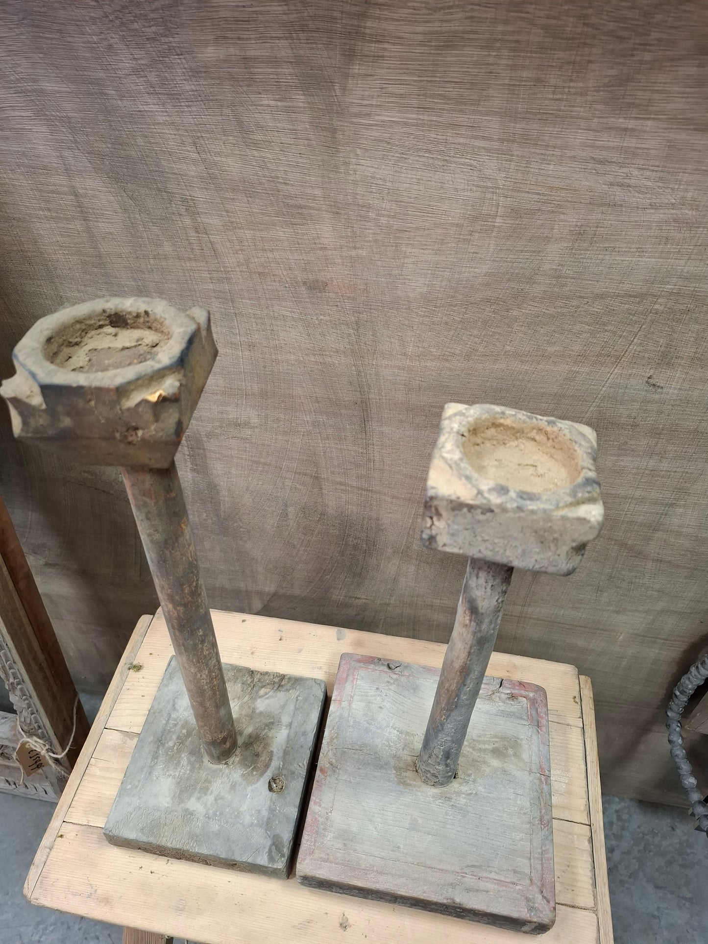 Houten kandelaar recht op afbeelding