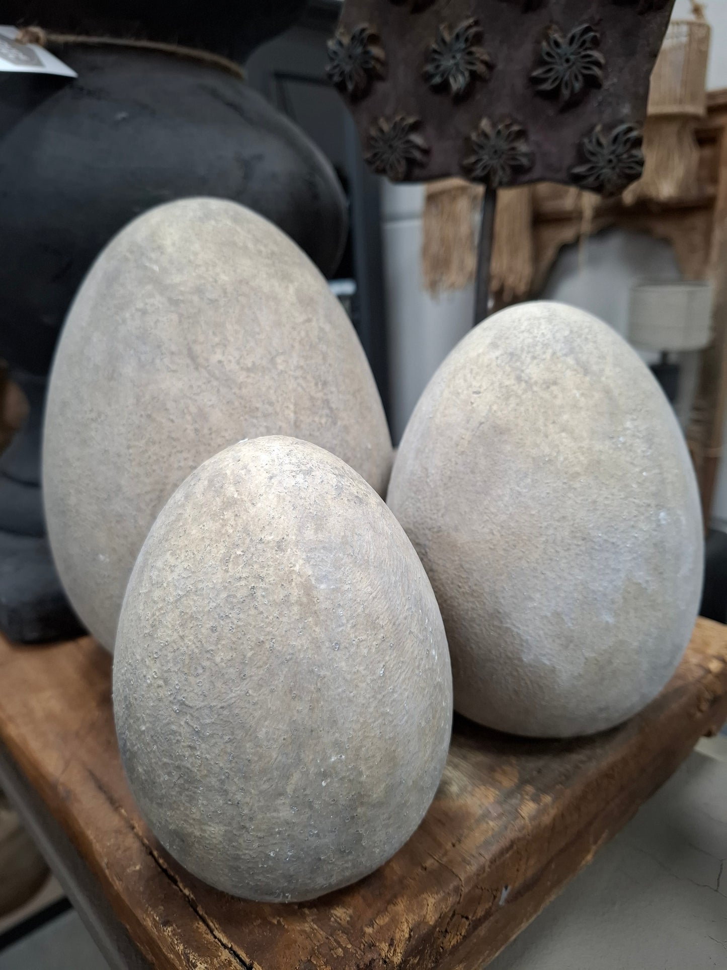 Beton eieren set van 3