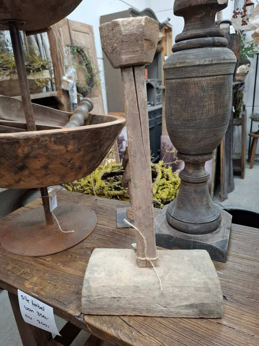 Houten robuuste kandelaar