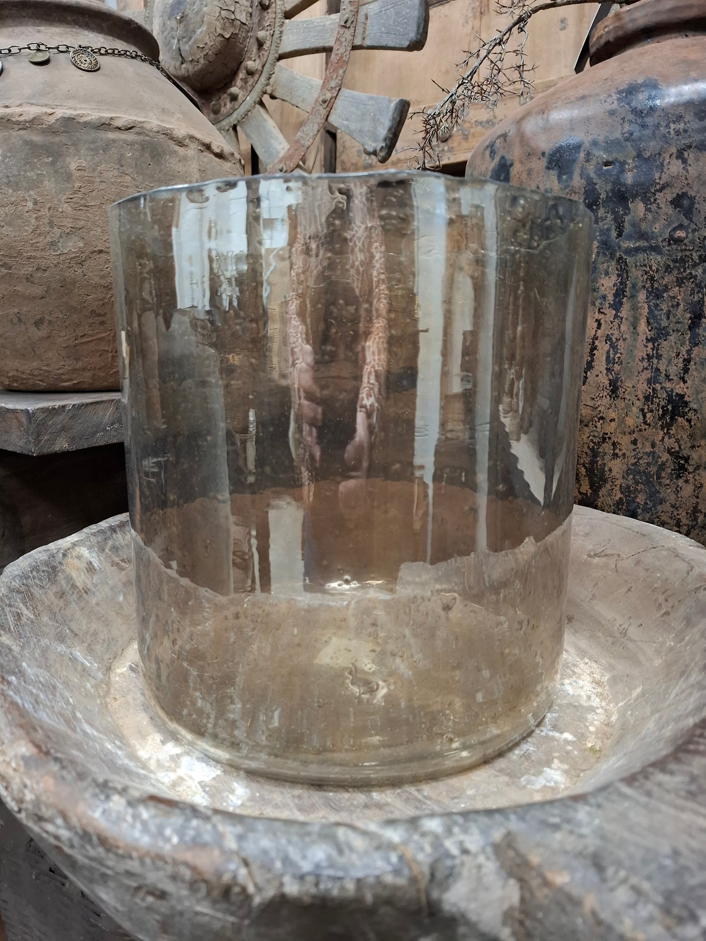 Bubbel windlicht beige