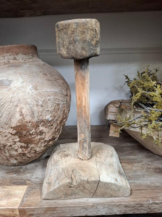 Houten robuuste kandelaar