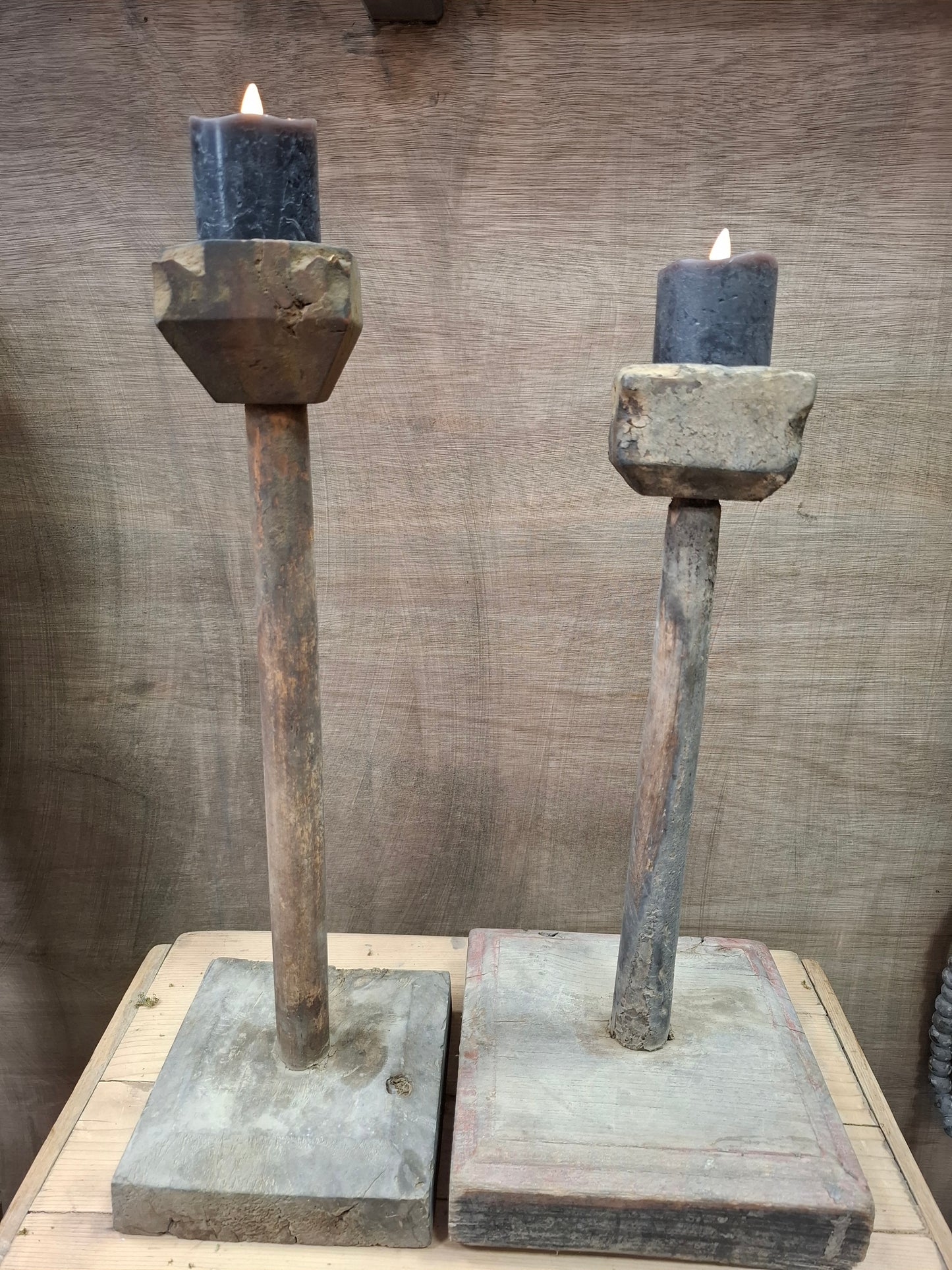 Houten kandelaar recht op afbeelding