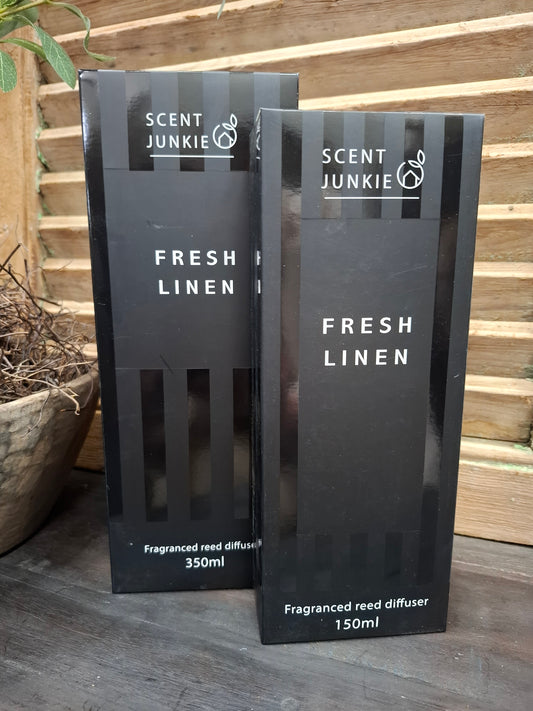 Scent junkie geur stokjes.                    Fresh linnen 350 ml