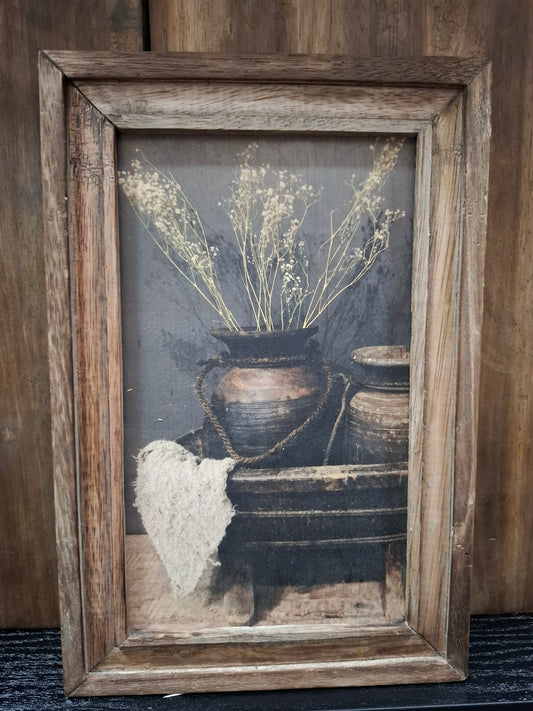 Schilderijtje olijfbak potten