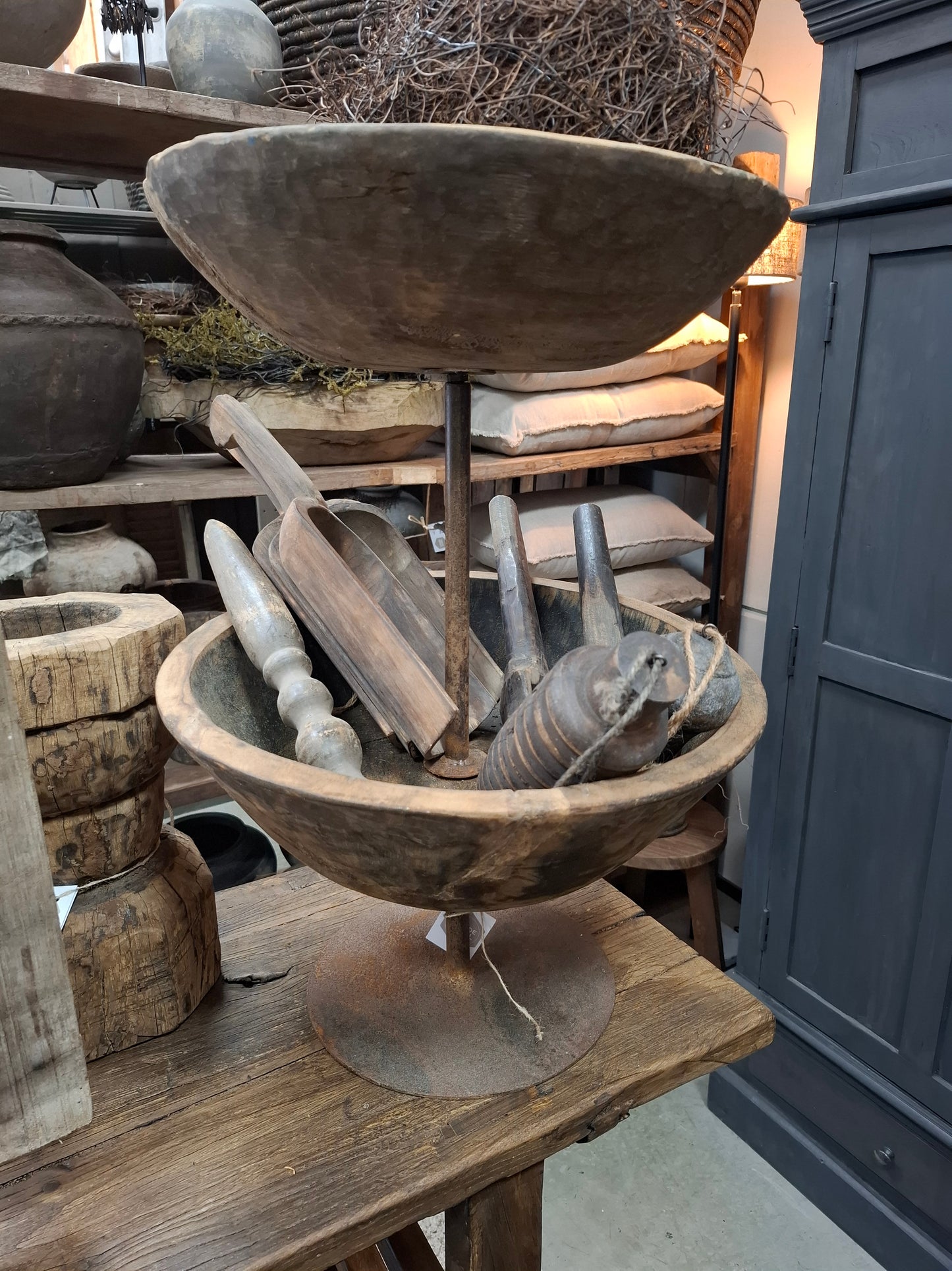 Etagere houten schalen