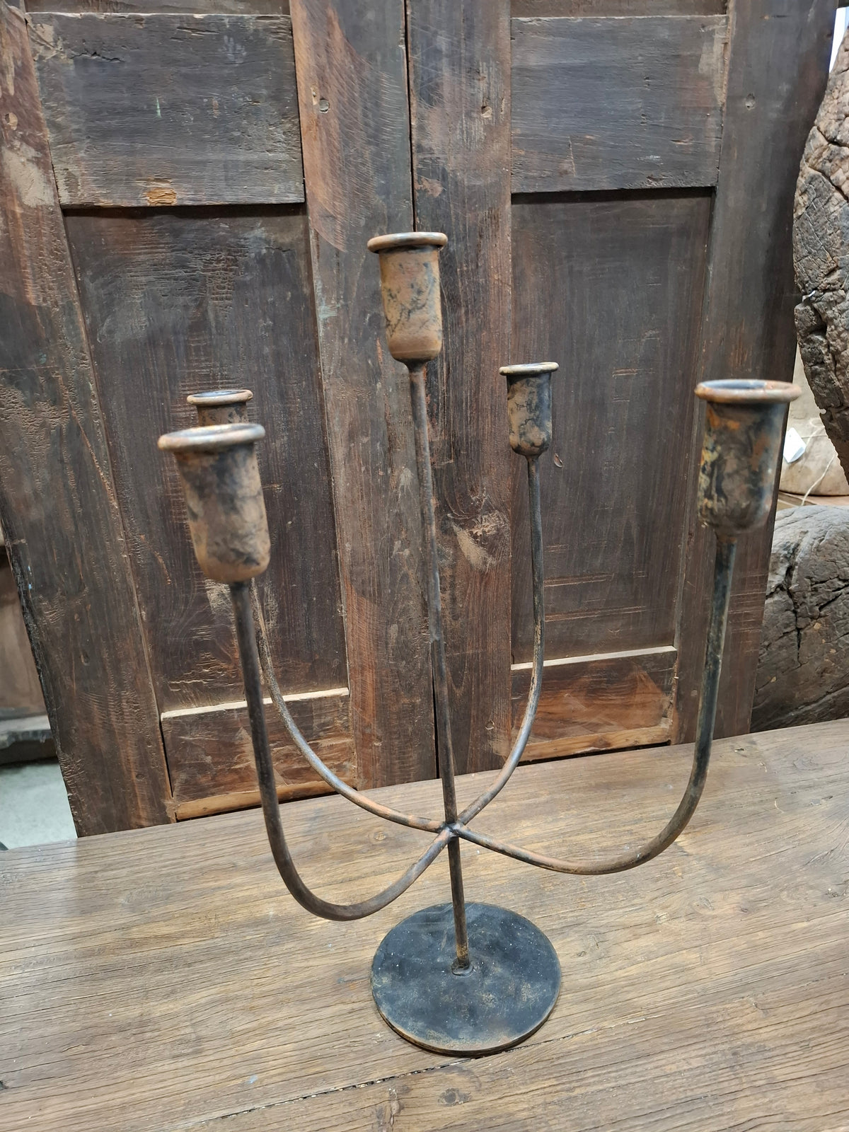5 arms metalen kandelaar